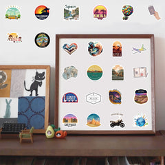 50pcs Outdoor Camping Stickers Waterproof Travel Wildlife Stickers