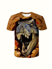 Boys Dino 3D Print T shirt Kids Tee For Summer