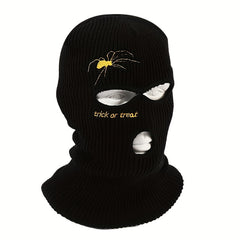 Spider Embroidery Balaclava Hat Ski Knitted Hat