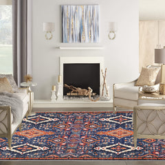 Boho Area Rug Soft Machine Washable Non-Slip Backing Stain Resistant Carpet