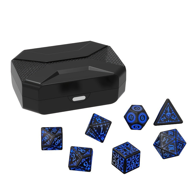 7pcs Rechargeable LED Metal Flashy Dices
