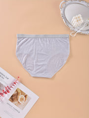 3 Pack Plus Size Panties Set Women's Plus Solid High Waisted Briefs