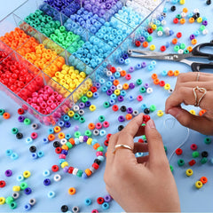 1000pcs Pony Beads Letter Beads Kit 24 Colors Pony Beads Bracelet Beads