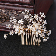 Faux Pearl Crystal Hair Comb Bridal Wedding Hair Accessories