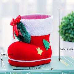 Christmas Plush Boots Candy Bag Socks Kids Gift