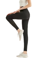 High Stretch Yoga Leggings Wide Waistband Breathable Women's Activewear