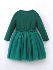 Girls Christmas Party Mesh Dress