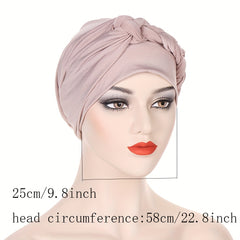 Solid Braided Turban Cap Headwrap Lightweight Bonnet Beanies