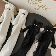 Pair of Magnetic Hands Holding Friendship Couple Socks