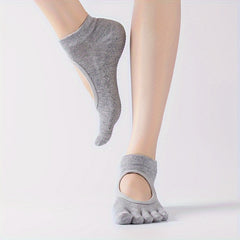 Women's Non Slip Five Toe Yoga Socks Breathable Dance Pilates Socks