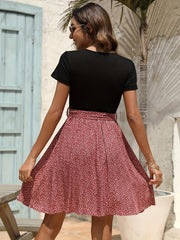 Floral Print Short Sleeve Casual Dress for Spring & Summer
