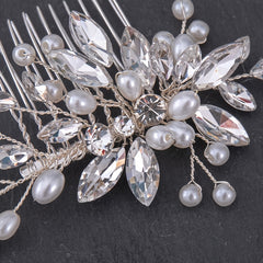 Faux Pearl Crystal Hair Comb Wedding Accessories