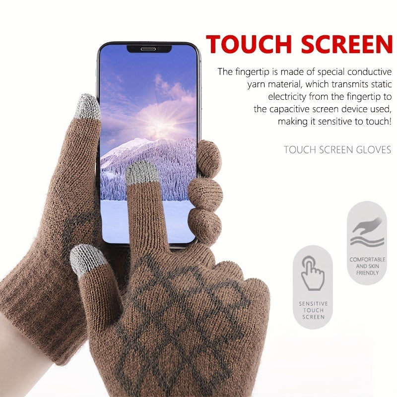 Winter Knitted Touch Screen Gloves Outdoor Running Cycling Training