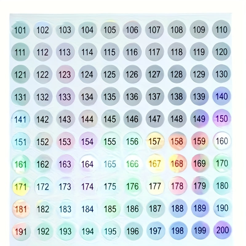 15pcs Mini Number Stickers 1-300 Round Labels Consecutive Number DIY Tool