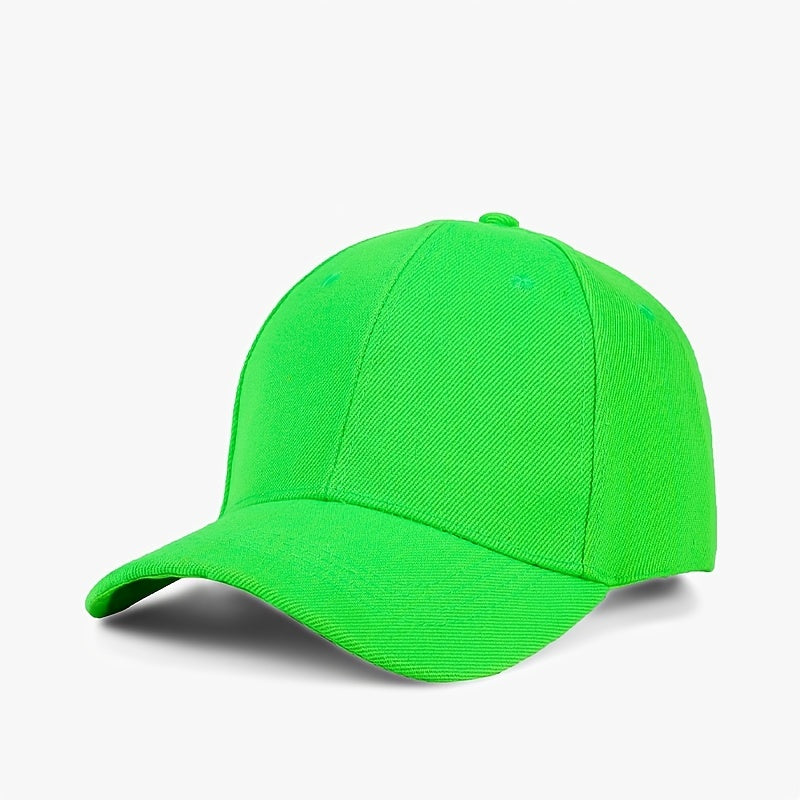 Hip Hop Fluorescent Baseball Cap Green Lightweight Dad Hats Unisex