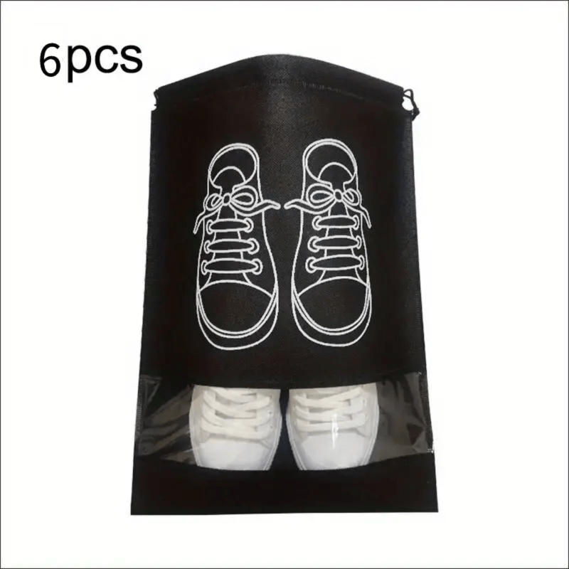 6pcs Dustproof Shoes Storage Bag Portable Travel Shoe Pouch Organizer