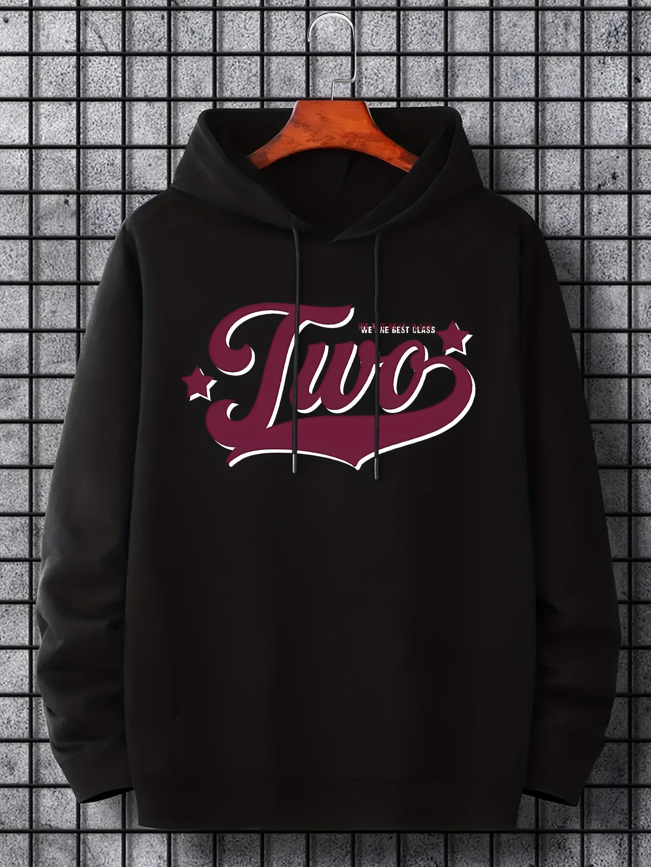 Men's Two Print Hoodie Casual Breathable Sweatshirt