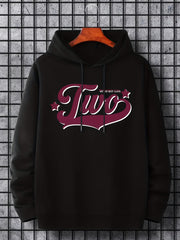 Men's Two Print Hoodie Casual Breathable Sweatshirt
