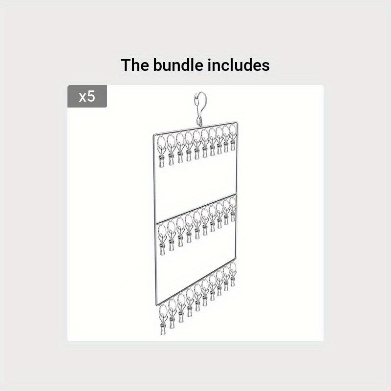 Stainless Steel Hanger Clips - Windproof Drying Socks Rack