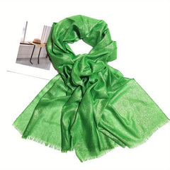 Solid Scarf Lightweight Fringed Shawl Wrap Versatile Head Scarf