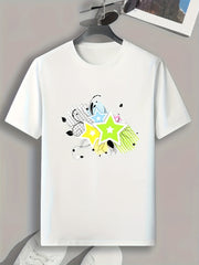 Stars Print Men's Graphic T-shirt Casual Comfy Tees For Summer Mens Clothing
