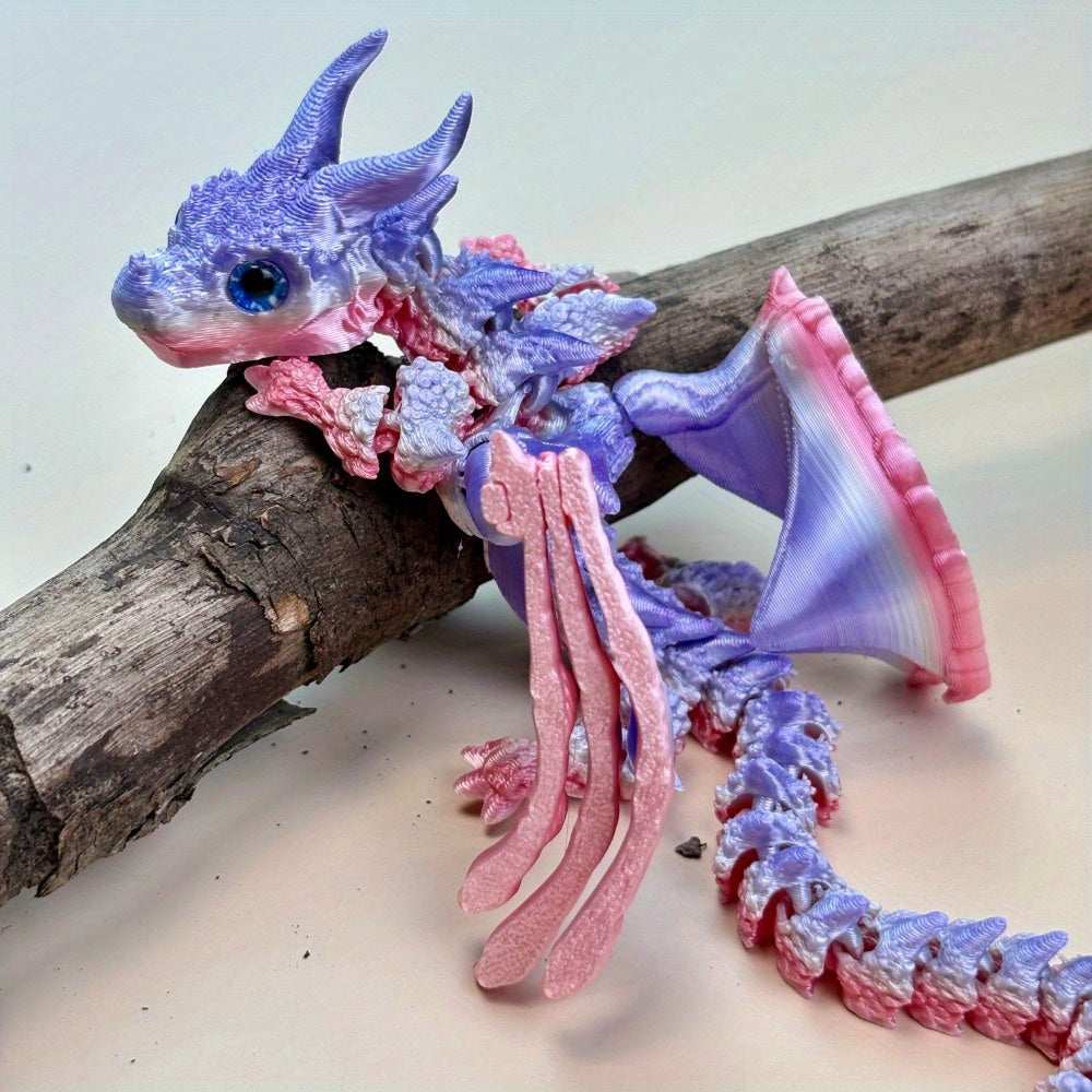 3D Printed Rainbow Dragon Statue Home Decor