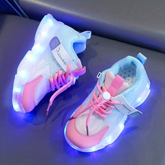 Girls' LED Light Up Sneakers USB Charging - Assorted Col