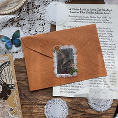30 Sheets Transparent Lace Stickers Pack PET Photo Frame Decorative Stickers