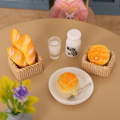 Mini Bread Basket Dollhouse Playset Tools for DIY Scenes