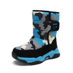 Kids Snow Boots Boys Girls Winter Boots Warm Outdoor Boots Grey Green