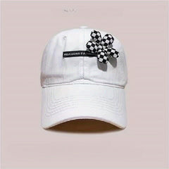 Houndstooth Flower Decor Baseball Cap Lightweight Sunscreen Dad Hats