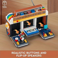 554pcs Retro Radio Building Blocks Toy Home Decor Holiday Party Decoration