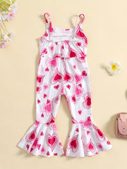 Heart Print Cami Jumpsuit for Toddler Girls