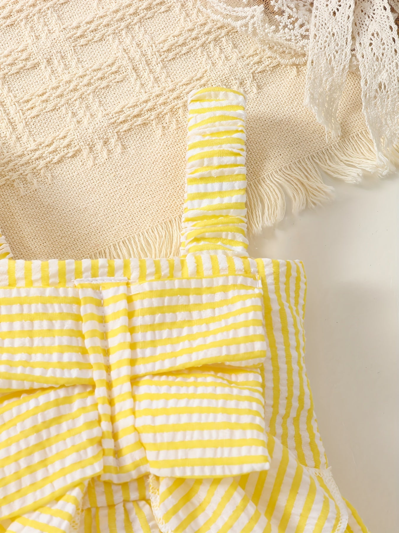 Baby Girls Plaid Bowknot Onesie for Summer