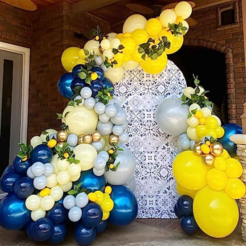 153pcs Lemon Balloon Wreath Arch Set for Lemonade Parties Baby Showers