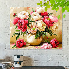 DIY Paint by Numbers Kit Peonies in Vase Floral Art