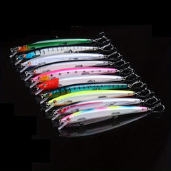 10pcs Bionic Minnow Lure Plastic Hard Bait Treble Hook Fishing Accessory