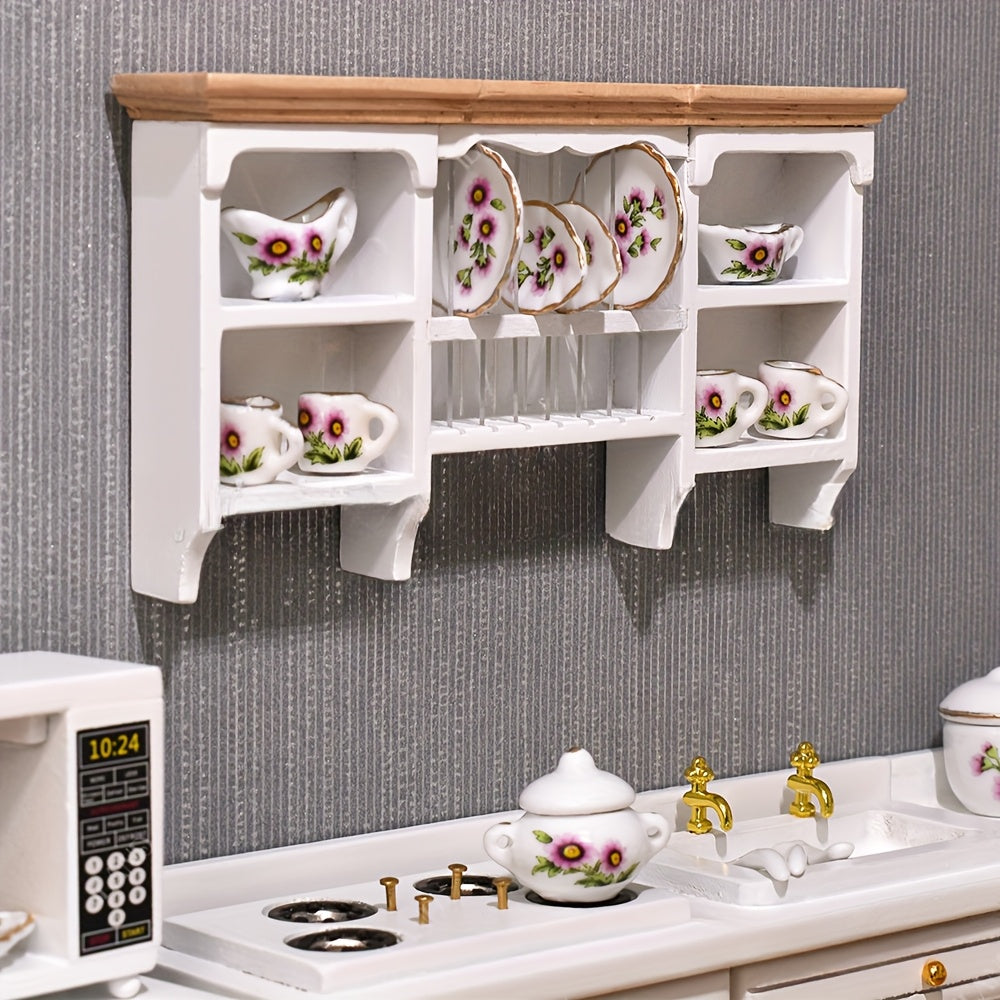 Dollhouse Wall Cabinet Hanging Cabinet Storage Toy House Furniture