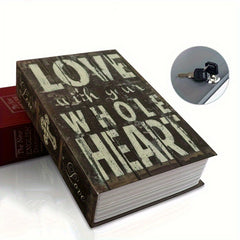 Key Lock Book Safe Bookcase Hidden Storage Box Secure Storage for Coins Cash Jew