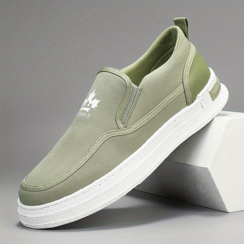 Men's Breathable Slip On Canvas Shoes Casual Flats For Walking Jogging