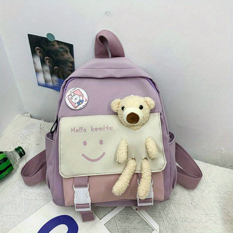 Kawii Large Capacity Backpack With Bear Primary School Students Schoolbag