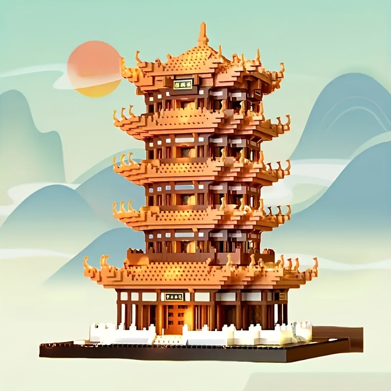 Yellow Crane Tower Building Blocks Set - Ancient Chinese Architecture Model