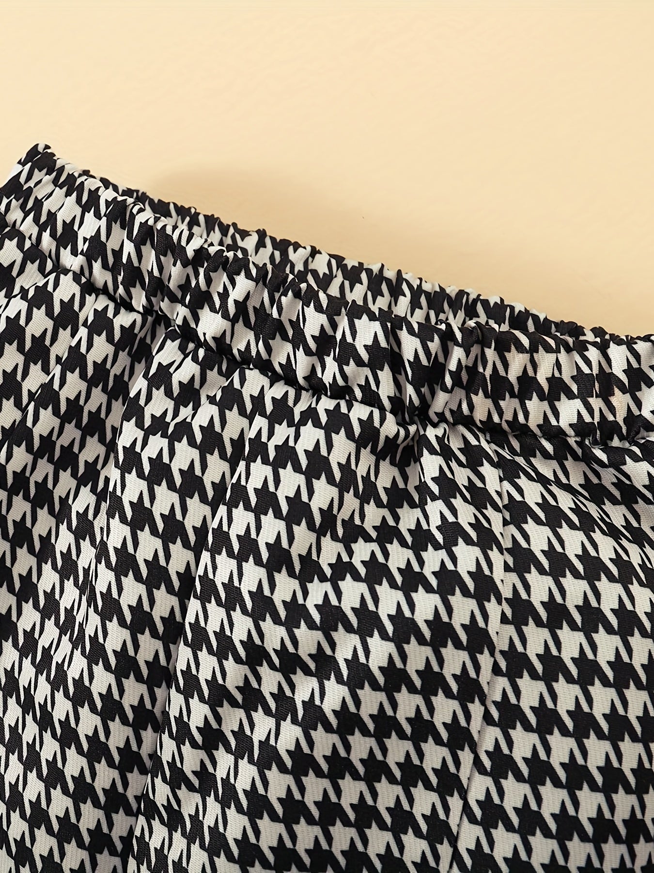 Houndstooth 3pc Beret & Heart Top & Pants Set for Girls