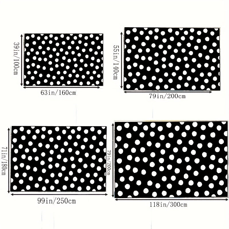 Faux Wool Dot Print Large Carpet Area Rug Non Slip Backing Machine Washable