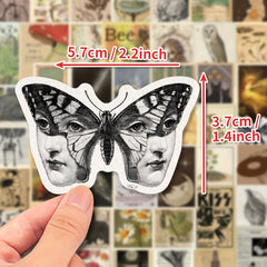 50pcs Vintage Fairy & Floral Vinyl Stickers for DIY Crafts & Laptops