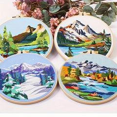 Landscape Embroidery DIY Material Bag Kit with Bandage