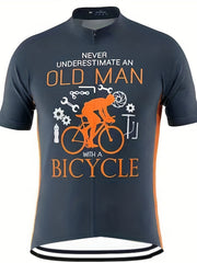 Men's Slogan Print Cycling Jersey Quick Dry Bicycle Suit