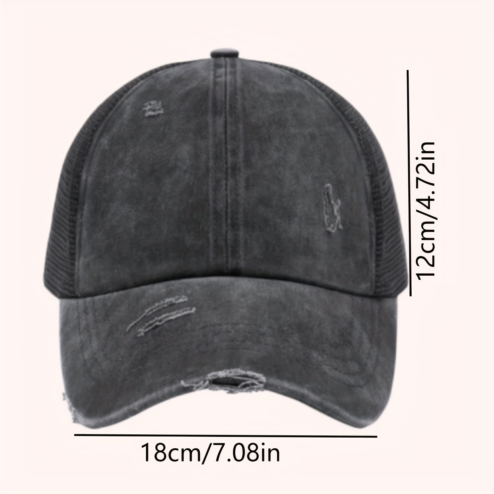 Men's Outdoor Denim Grid Hat Sunshade Cap All Seasons Universal Baseball Cap