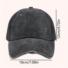 Men's Outdoor Denim Grid Hat Sunshade Cap All Seasons Universal Baseball Cap