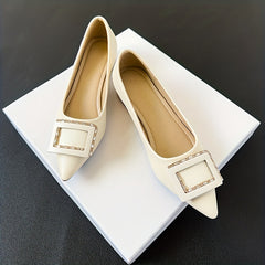 Women's Buckle Decor Slip-On Chunky Heel Shoes